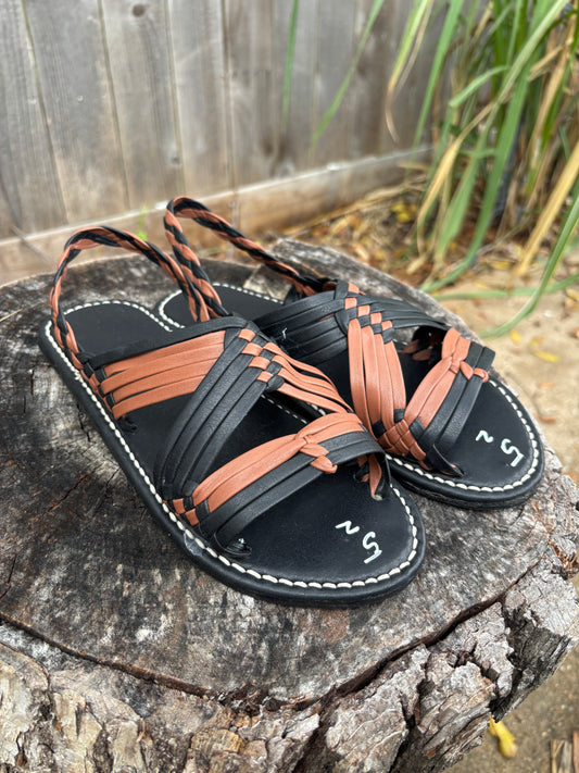 Huarache de Araña Negro y Cafe