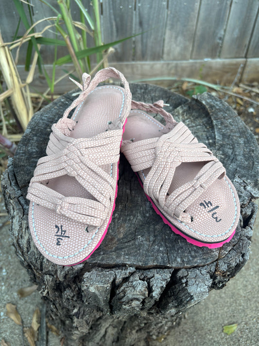 Huaraches de Araña Rosa Suela Rosa