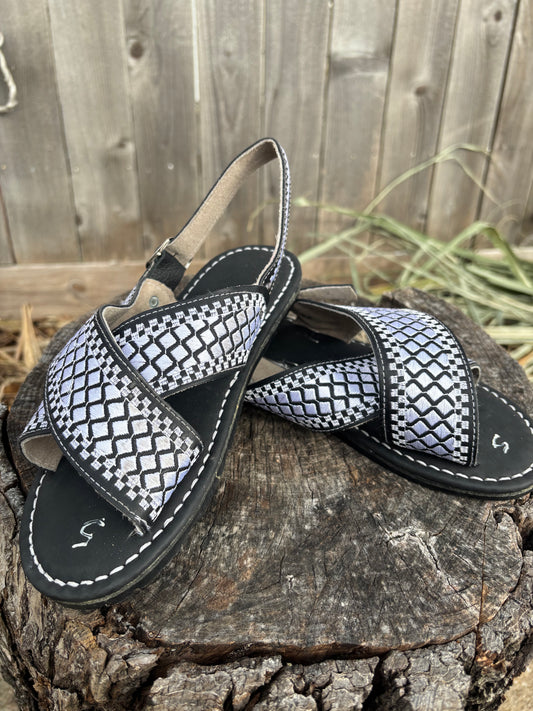 Huarache Cruzado Piteado Negro