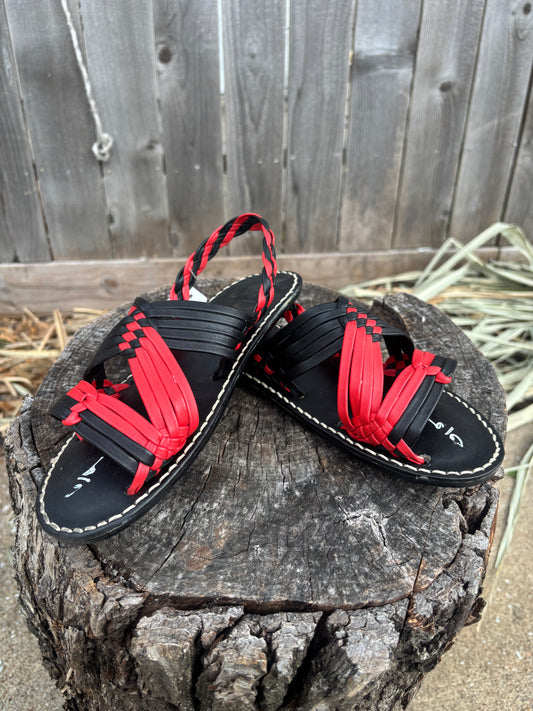 Huarache de Araña Rojo y Negro