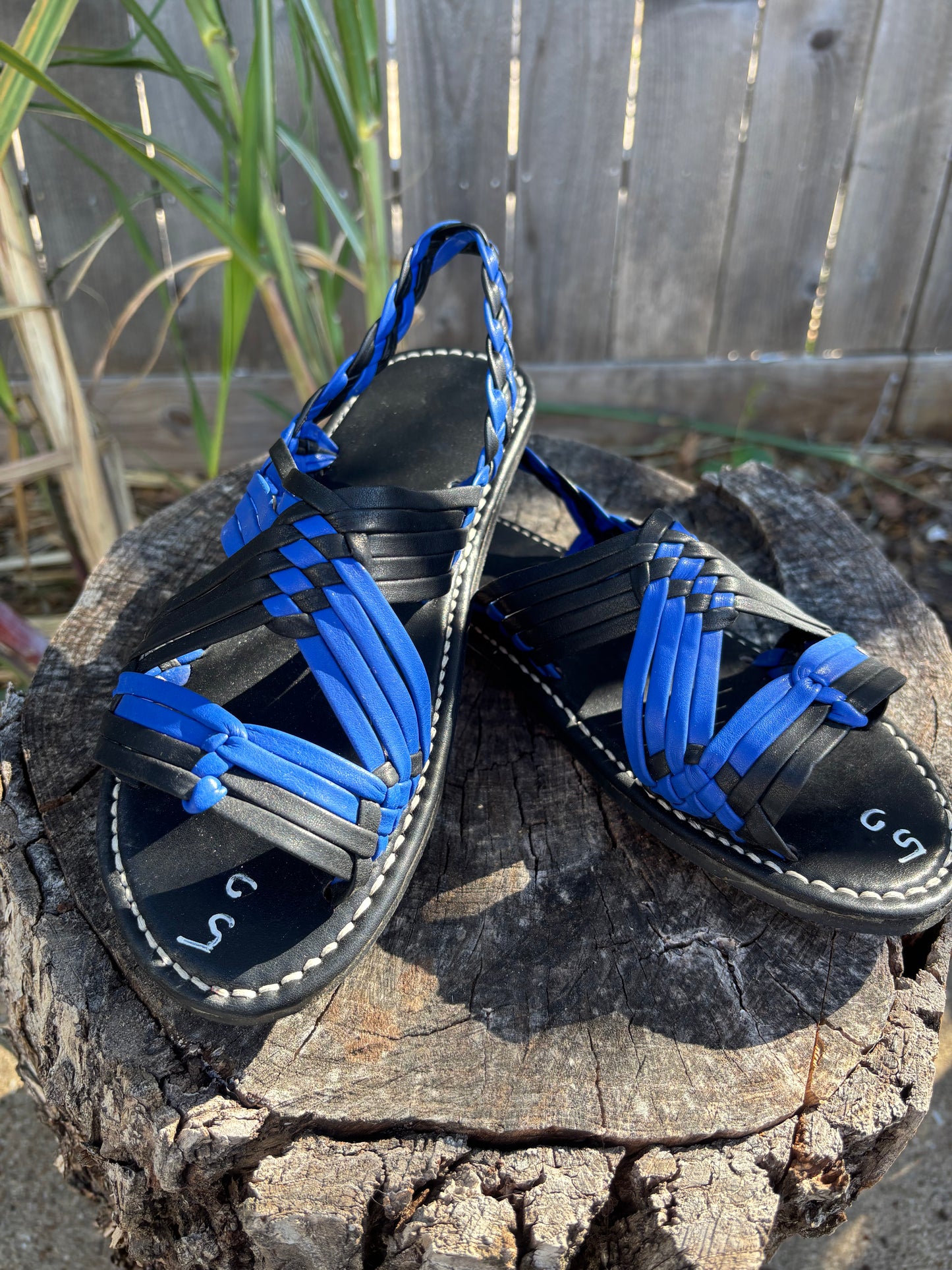 Huarache De Araña Negro y Azul