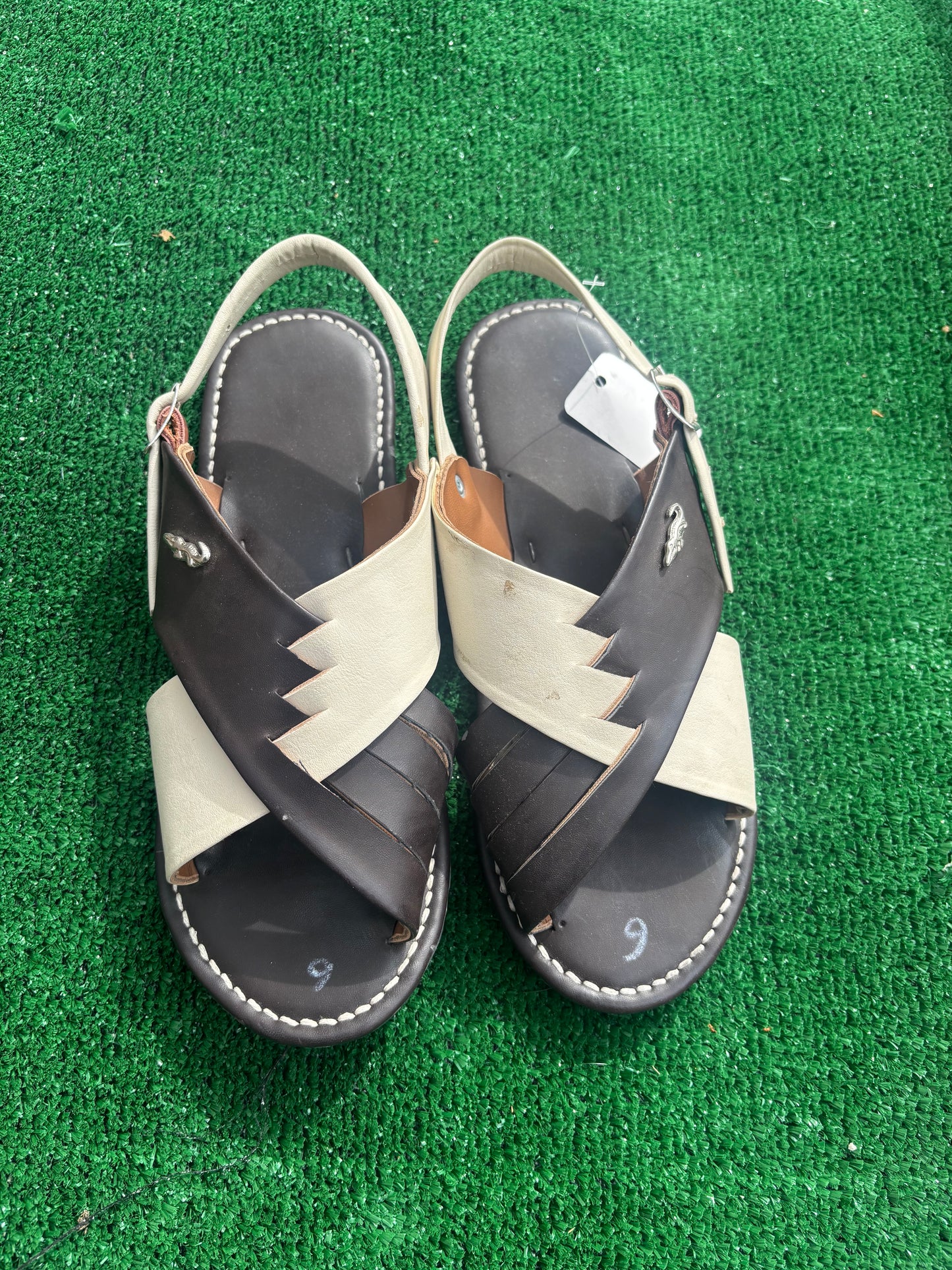 Huarache Cruzado Bicolor Cafe
