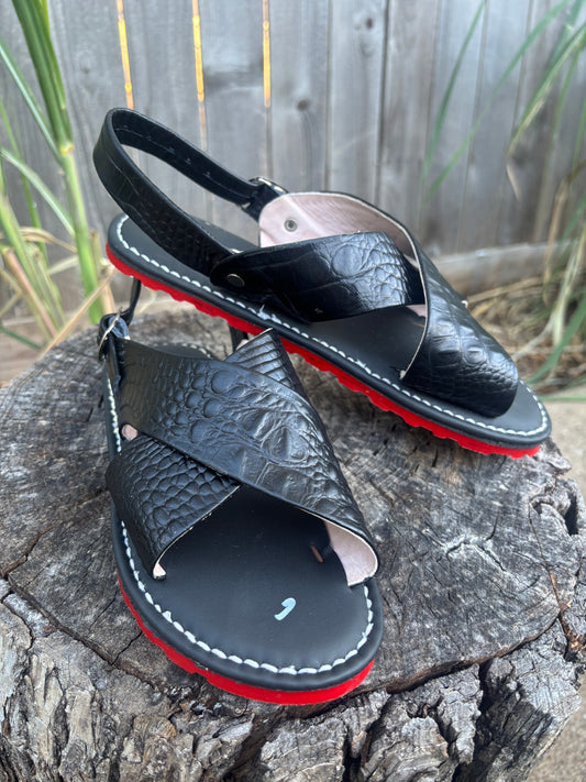 Huarache Cruzado Suela Roja