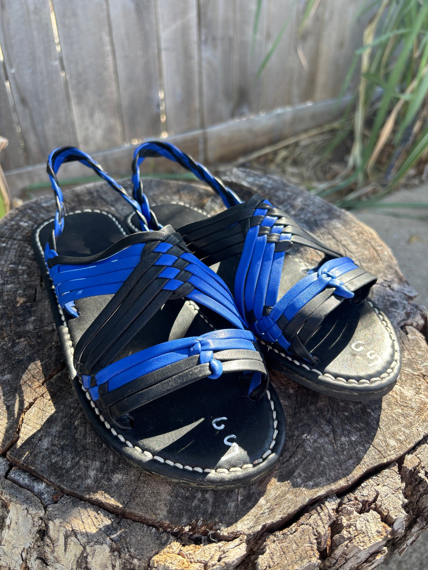 Huarache De Araña Negro y Azul