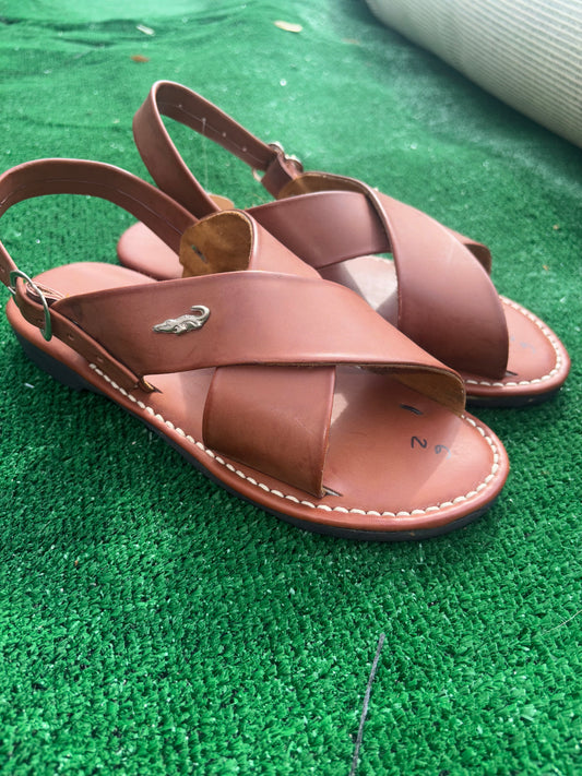 Huarache Cruzado Mocha con Tacon