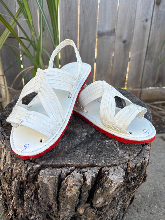 Huarache de Araña Suela roja Blanco Liso
