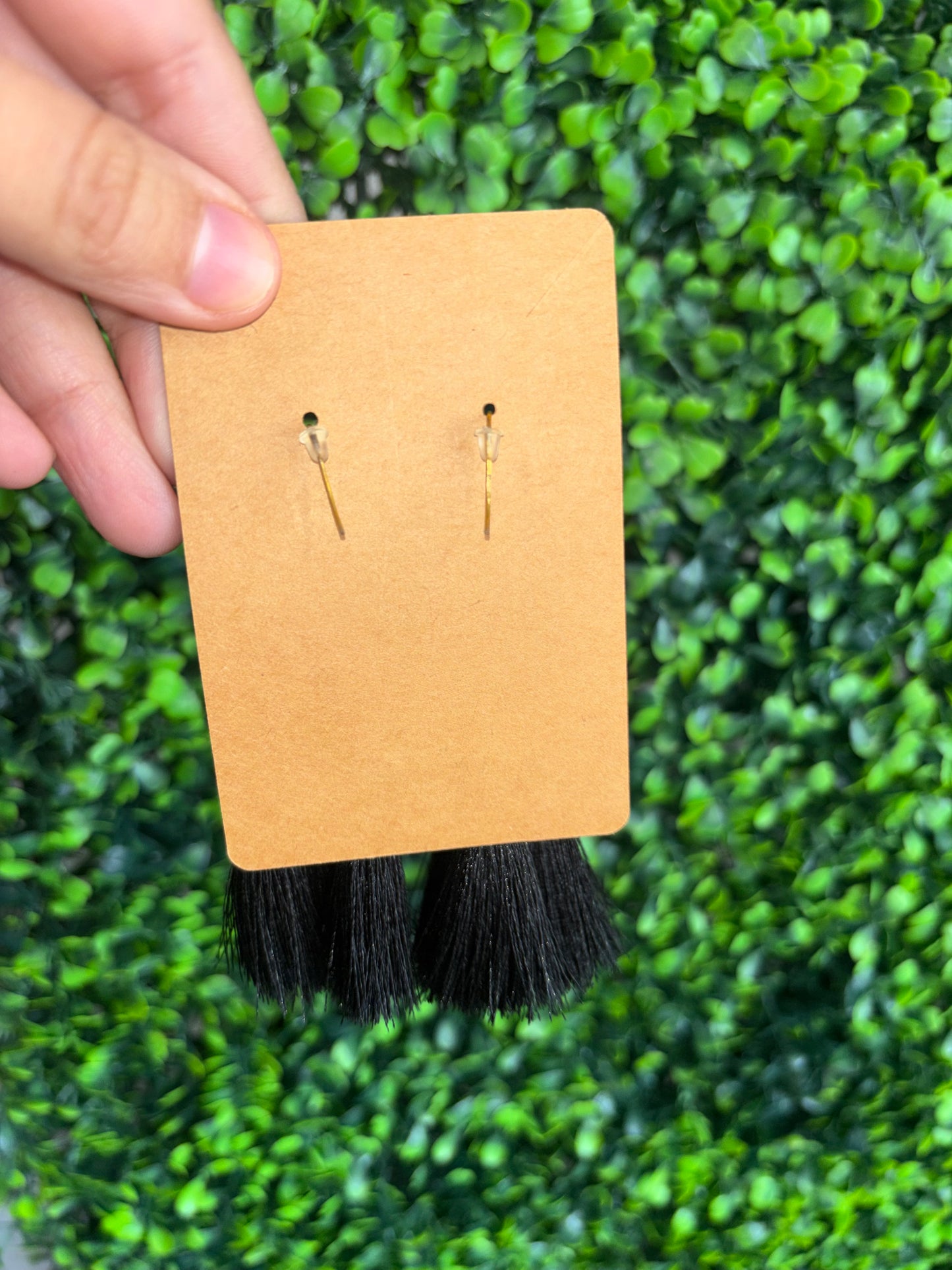 Aretes Chaquira con Crystales negro