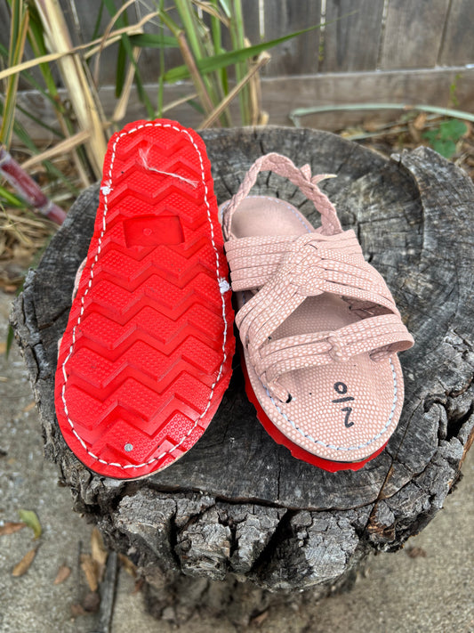 Huarache de Araña Rosa Suela Roja