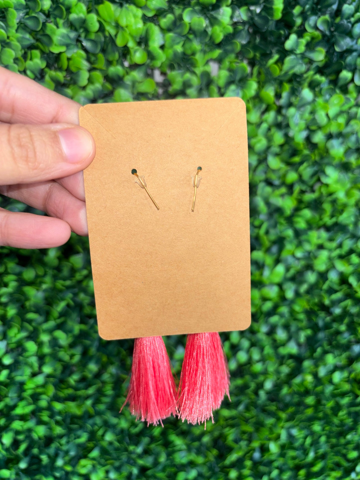 Aretes de Chaquira con Crystales Rosa