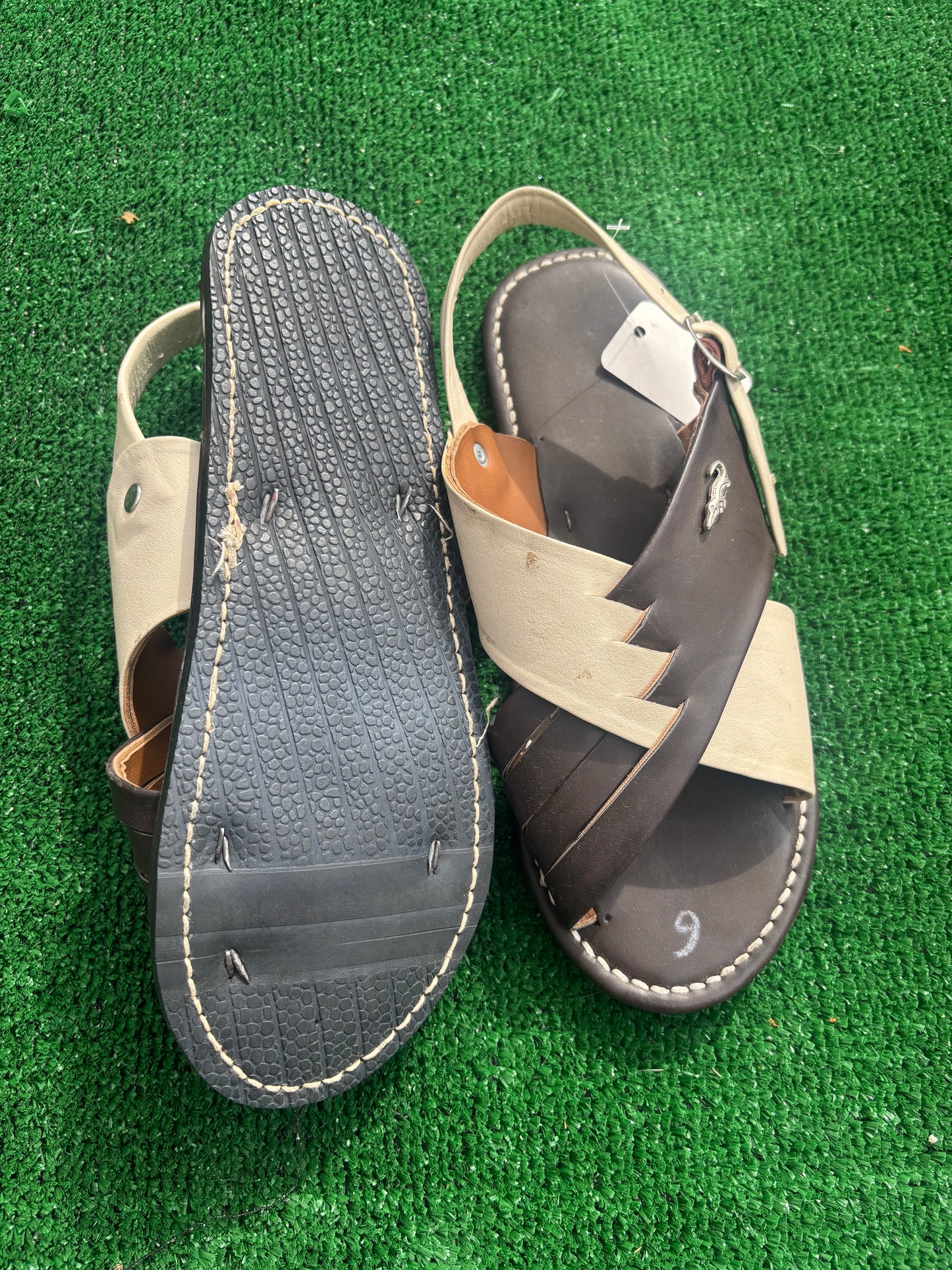 Huarache Cruzado Bicolor Cafe