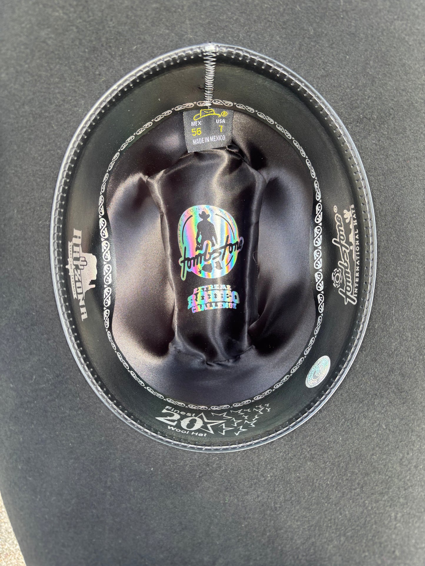 Sombrero Tombstone Horma Roper 20x Negro