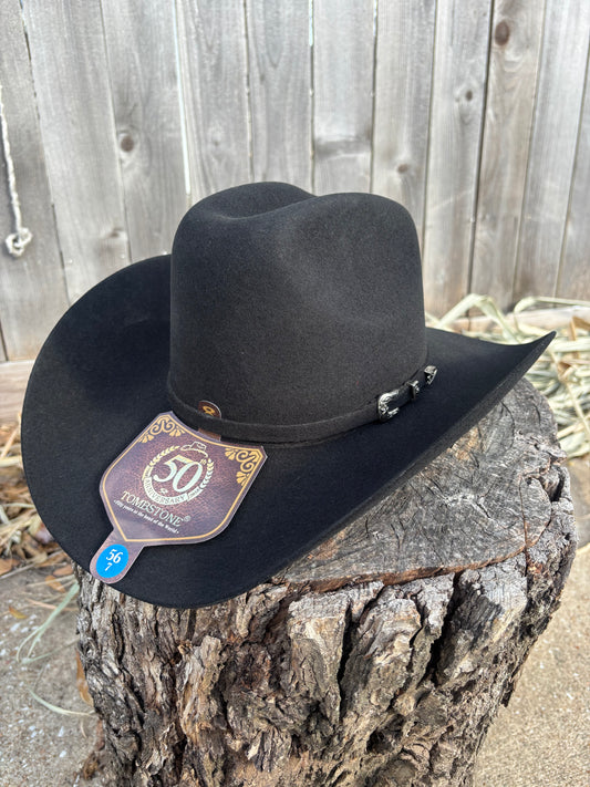 Sombrero Tombstone Horma Roper 20x Negro